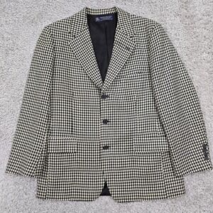 Brooks Brothers Mens Blazer Wool Houndstooth 41S Made USA Classic Preppy